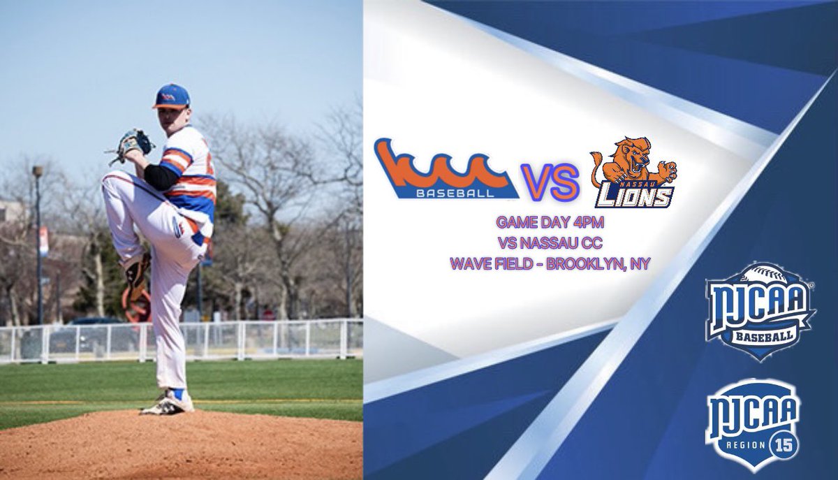 KCCWaveBaseball's tweet image. We host Nassau CC in game two of our series today, first pitch 4PM! #OneThought #KccBaseball #WaveBaseball #njcaa #cunyac #region15 #njcaabaseball