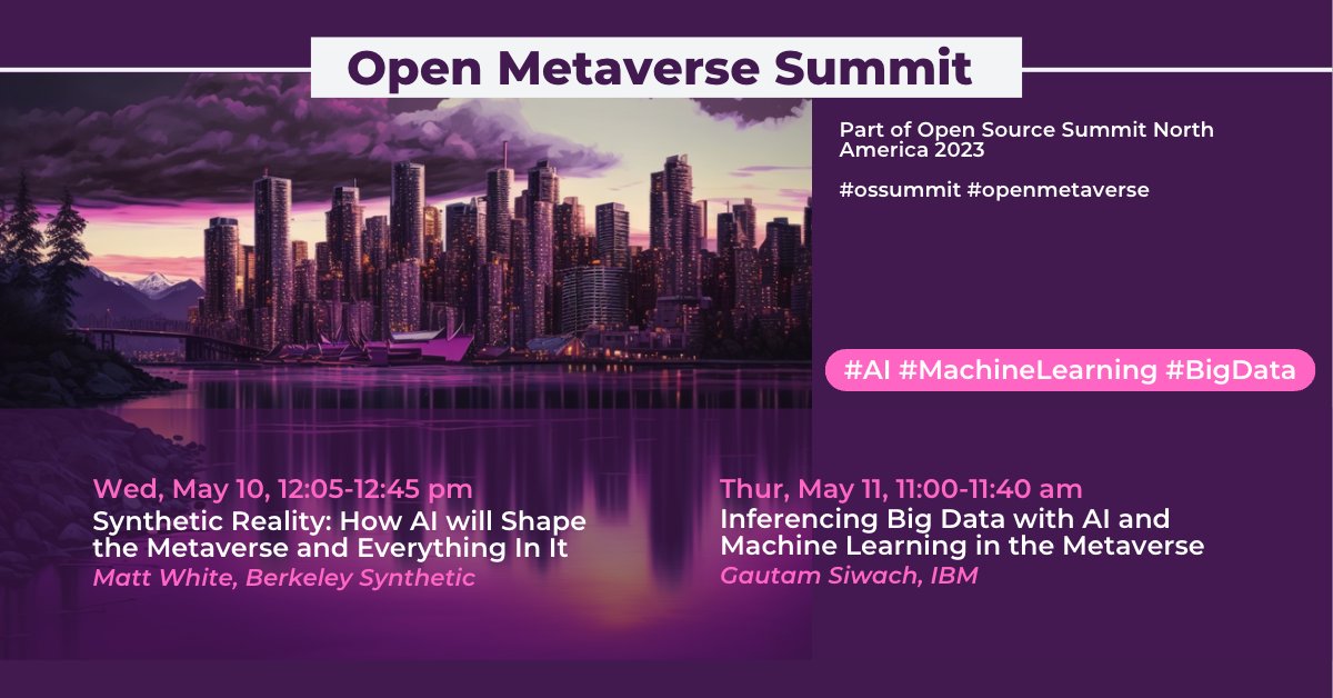 TheOpenMV's tweet image. If you&apos;re joining us at the Open #Metaverse Summit, explore the roles of #AI #MachineLearning #BigData in this emerging, immersive world with @matthew_d_white and @SiwachGautam.

Full #metaverse schedule: hubs.la/Q01NN8WF0
Register now: hubs.la/Q01NM_xP0

#ossummit