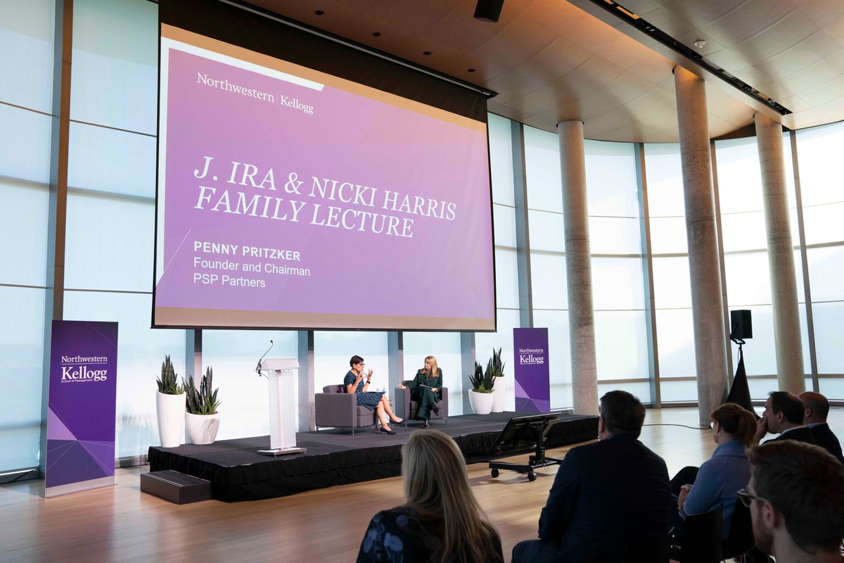 Penny Pritzker (@pennypritzker) on Twitter photo I was honored to join the Northwestern <a href="/KelloggSchool/">Kellogg School</a> of Management for the J. Ira Harris lecture. Ira was a mentor and father figure to me, and I can’t think of a better way to honor his memory than to share what I’ve learned about building successful and durable businesses. I was honored to join the Northwestern <a href="/KelloggSchool/">Kellogg School</a> of Management for the J. Ira Harris lecture. Ira was a mentor and father figure to me, and I can’t think of a better way to honor his memory than to share what I’ve learned about building successful and durable businesses.