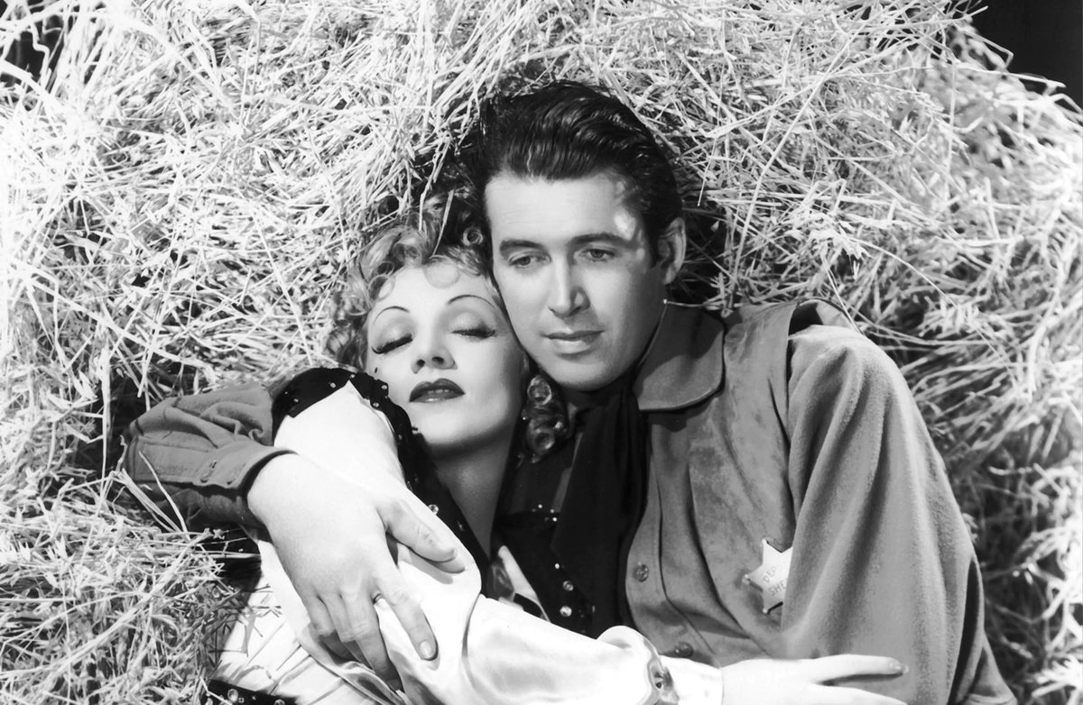 Jeanninedabean_'s tweet photo. Never Did I think the beanpole plucky charm of Jimmy Stewart would dance so perfectly w/the sultry,commanding flair of Marlene Dietrich! But that’s just what we got with today’s main show flick #DestryRidesAgain! We had fun talking this classic western on IT’S A WONDERFUL PODCAST https://t.co/2GdBTErCqu