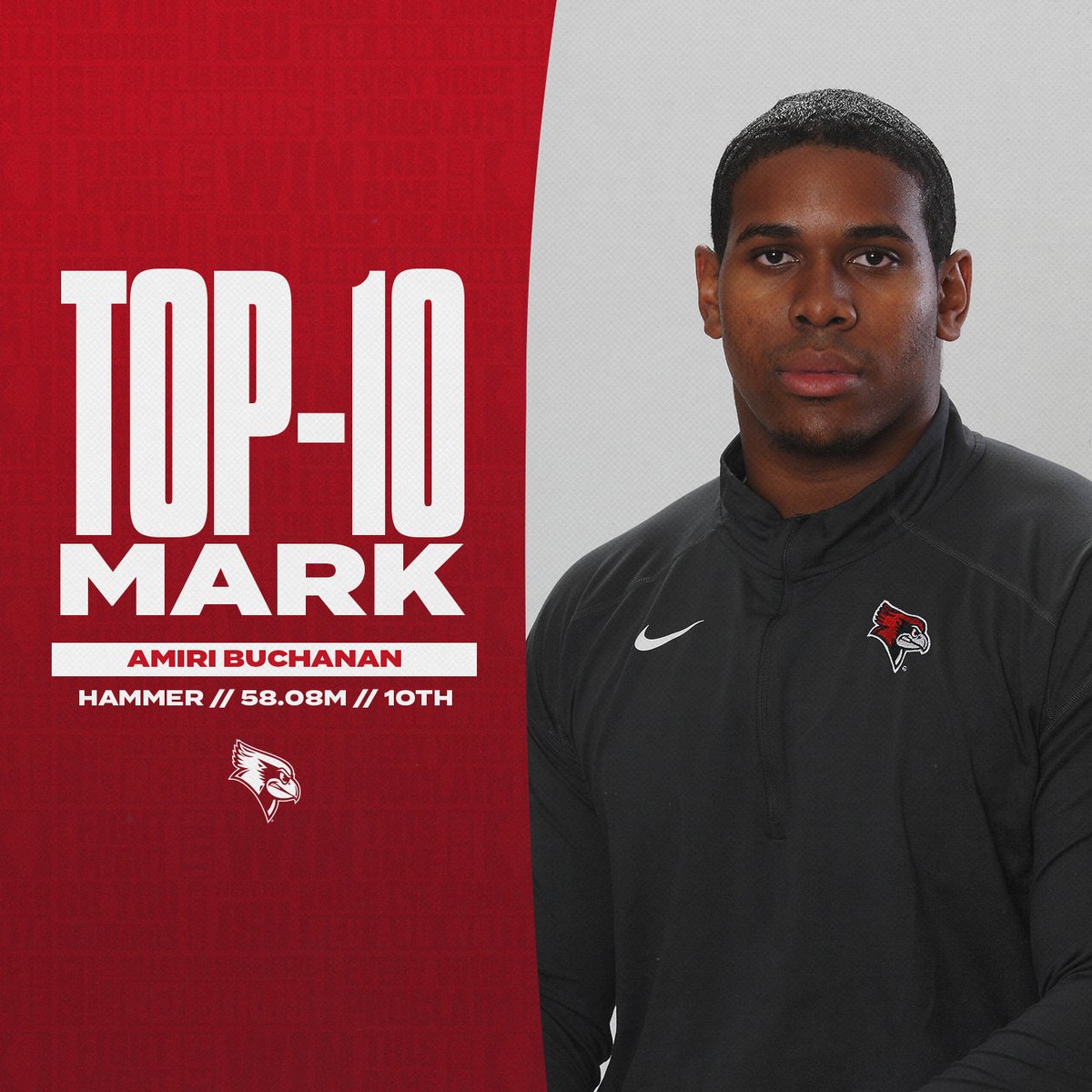 Doing it again 😤

Amiri Buchanan finishes fifth in men's hammer with personal best mark of 58.08m (190-7)