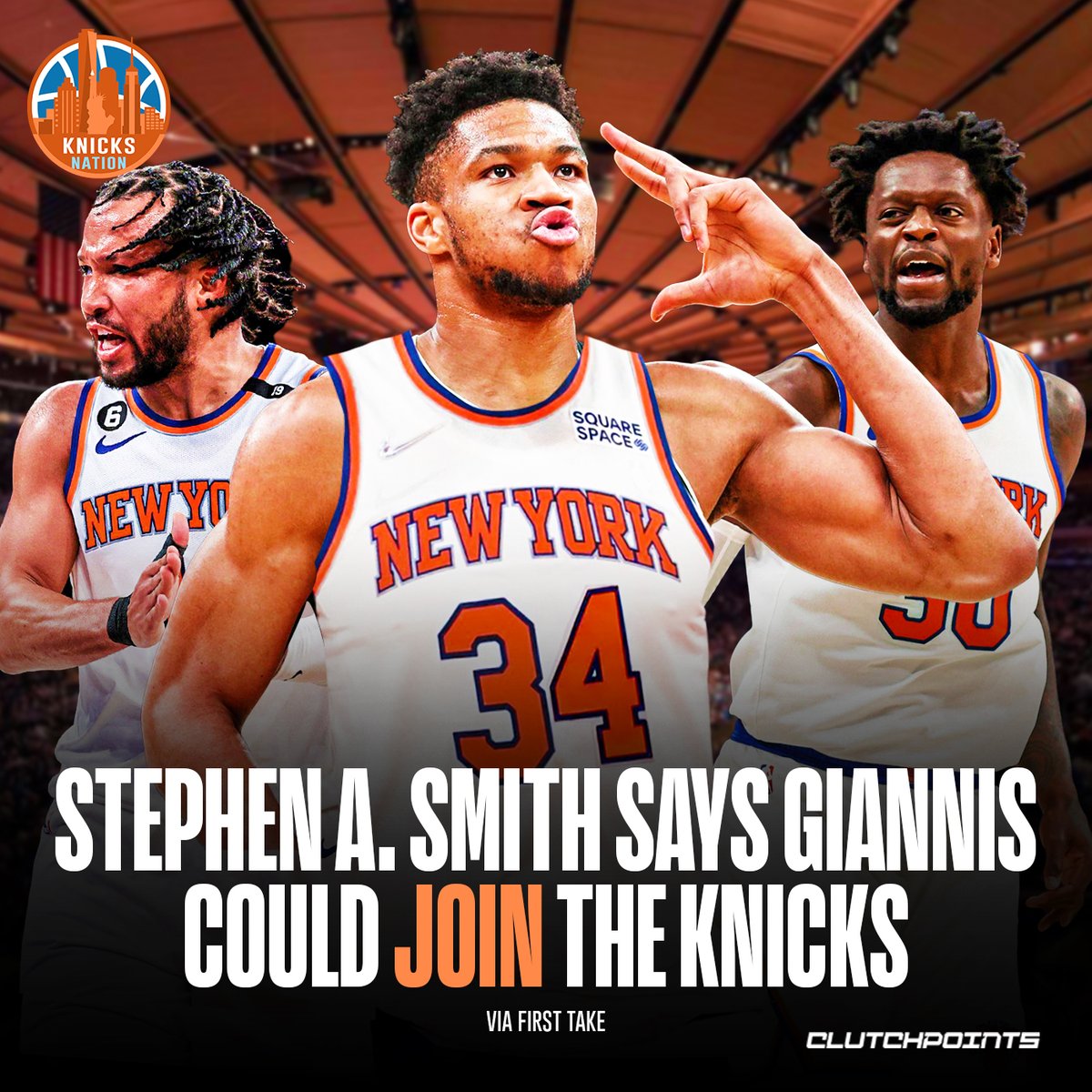 KnicksNationCP's tweet image. Can you imagine "The Greek Freak" at the Garden? 😳