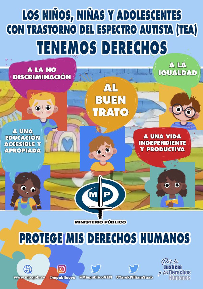 #DDHH… el <a href="/MinpublicoVEN/">Ministerio Público venezolano</a> PROTEGE Y DEFIENDE A NUESTR@S NIÑ@S CON #TRASTORNO DEL ESPECTRO AUTISTA #JUSTICIA