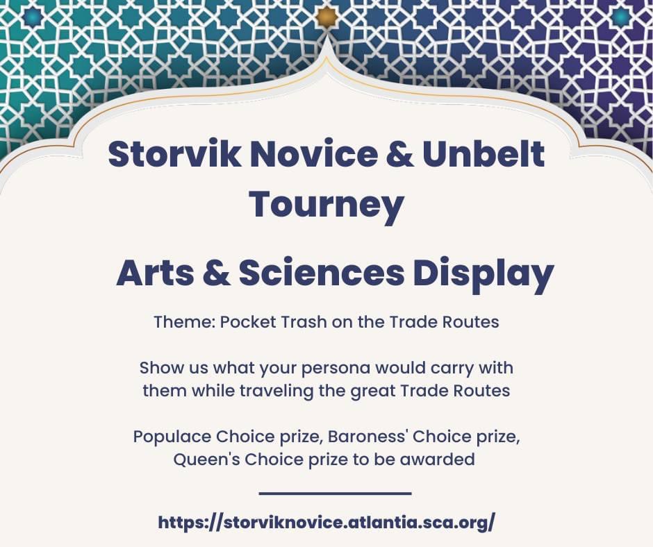 StorvikBarony's tweet photo. We're hosting Novice Tourney June 2-4, 2023 in #UpperMarlboroMD and hope to see you &amp; your creations there!

It's never too early to work on #ArtsAndSciences entries!
 
#BaronyOfStorvik #KingdomOfAtlantia #medieval #artsandcrafts 

https://t.co/bSAOqylLQx https://t.co/AOuy6jDa0z