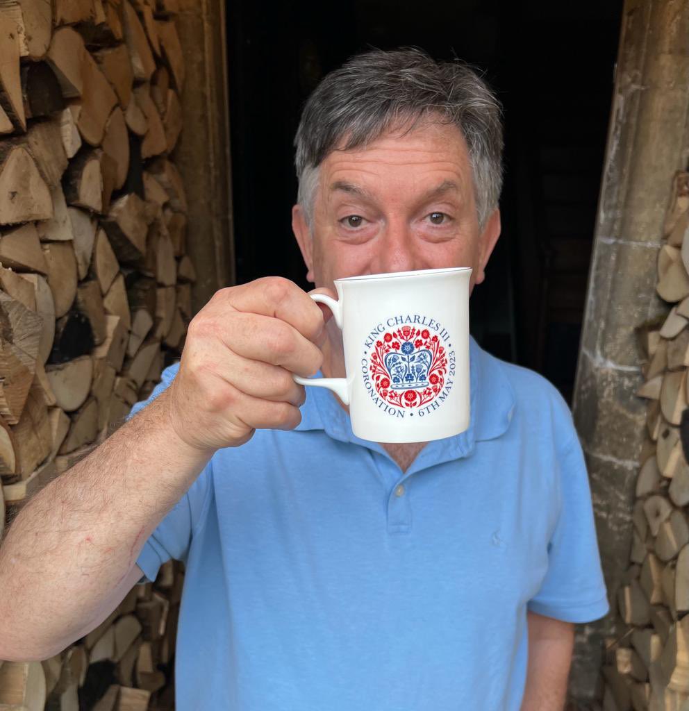 Toasting His Majesty. Two mugs in shot - one from the @Soldierscharity - to celebrate tomorrow’s Coronation. #ForSoldiersForLife #Coronation #CoronationWeekend