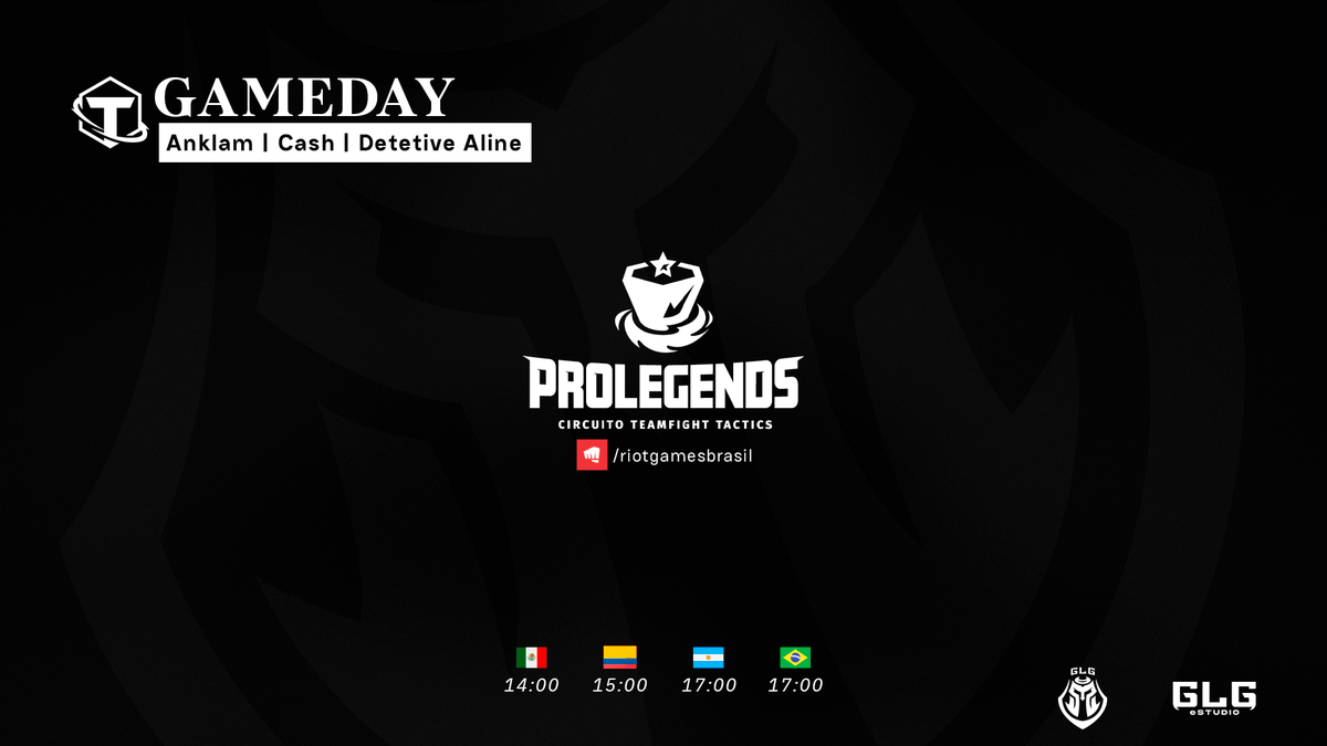 GLGesports's tweet photo. Al fin llegó ProLegends 🔥🇧🇷
Nossos três jogadores brasileiros estarão competindo entre os 24 melhores de sua região por uma vaga no mundial de Teamfight Tactics do set 8
Mucho éxito!
🇧🇷 @Anklam_Samuel
🇧🇷 @DetetiveTFT
🇧🇷 @gregecash
#GoGLG #RoadtoPro #GetReady https://t.co/jotd36XZUX