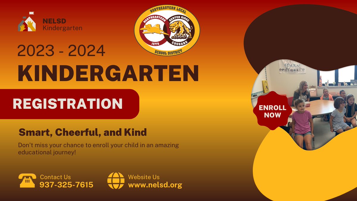 📢 Attention, NELSD Families! 

Kindergarten registration for the 2023-24 school year is now open!  Get your little ones ready for their big adventure! 

Visit nelsd.org to secure your child's spot today! ✅

#NELSDpride #JetsSoar #CougarsRoar