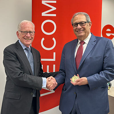 AmideastHQ's tweet photo. We are honored that Amideast CEO Theodore Kattouf received the prestigious Century Medal from the Institute of International Education (IIE) in recognition of his contribution to the field of international education.  https://t.co/xYa5ZBRmH4  @IIEGlobal #inteled https://t.co/DwhKdV9vob