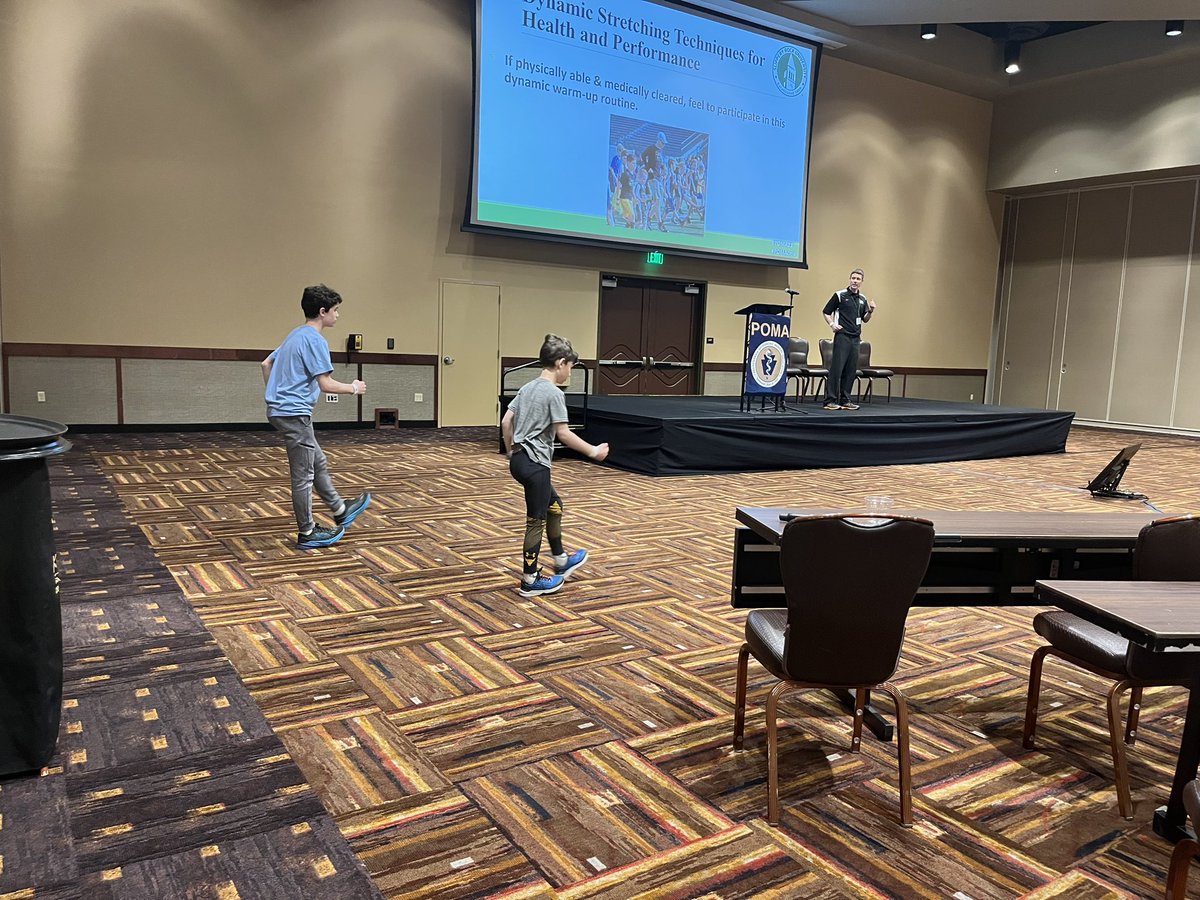 DrSethJenny's tweet photo. Fun time having my kids demonstrate during my invited presentation at:

Pennsylvania Osteopathic Medical Association (POMA)

115TH ANNUAL CLINICAL ASSEMBLY &amp;
SCIENTIFIC SEMINAR

“Protecting the Athlete: Dynamic Warm-up &amp; Static Cool-down”

@POMA_DOs 

https://t.co/QKvJbivI38 https://t.co/AabYFAW2lT