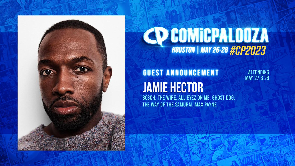 Known for his roles as Detective Jerry Edgar on the hit series Bosch and Marlo Stanfield in the critically acclaimed series The Wire, @JamieHector joins our #CP2023 guest line up! Learn more: bit.ly/3LZMQS0Buy Passes: bit.ly/3gA4Bua