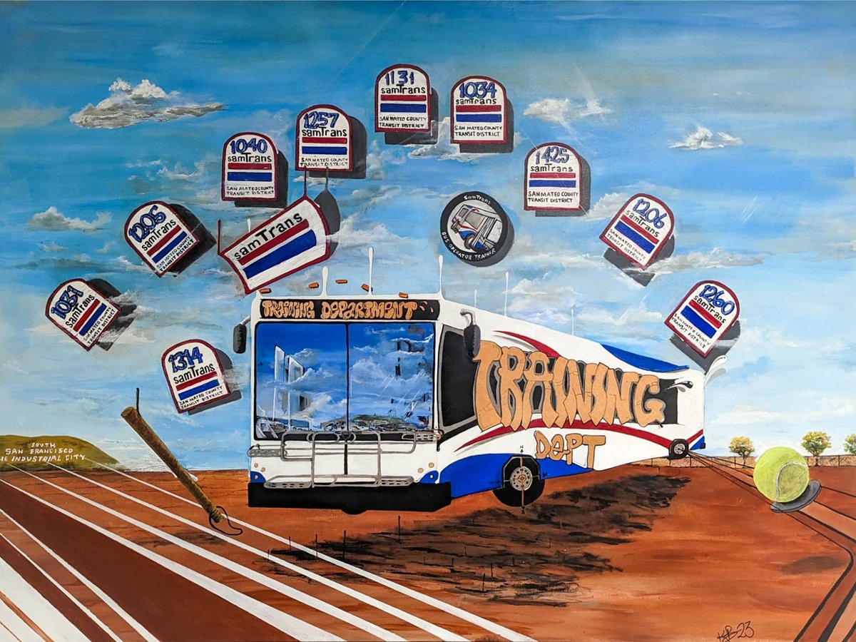 SamTrans's tweet image. Kalief Porter-Brown joined our training department in early 2022, but his career with #SamTrans started seven years ago. Growing up, he's always loved painting things around him that inspire him. So when he was approached to do a mural for his department, the answer was obvious.
