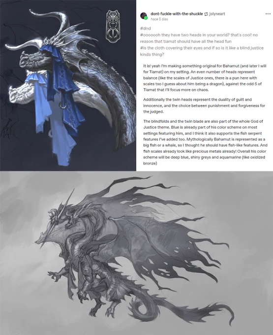 some folks on Tumblr seemed to enjoy this bit of worldbuilding regarding Bahamut, so I wanted to share it with you! #dnd