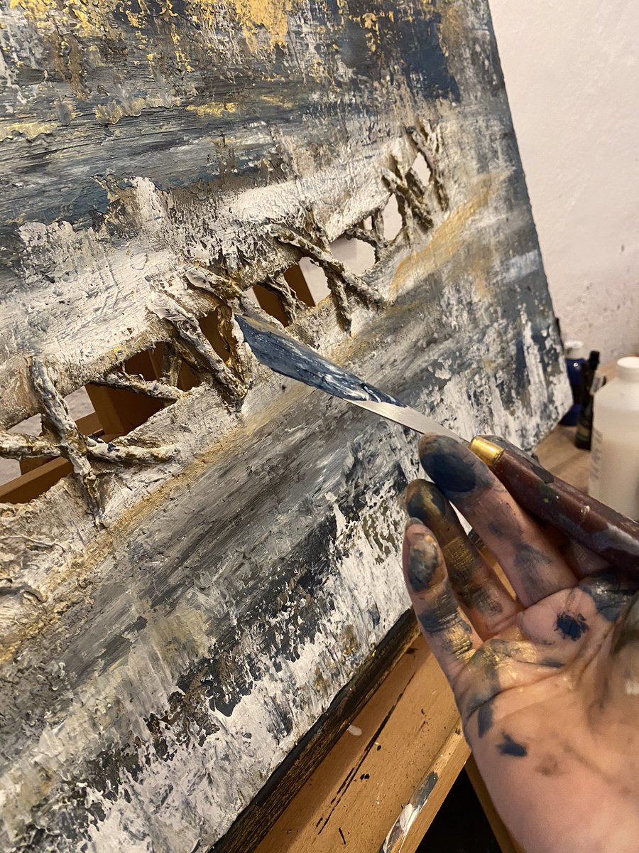 Tala_Nasib's tweet photo. https://t.co/x5Y5lLO1rX

Gap 40x80x2
Tearing a canvas to create a creative and different design is a beautiful feeling that encourages me to repeat and create similar designs .
#painting #Abstract #canvas #creativity #abstractartist #abstractartwork #kunst https://t.co/dRLtjRVfOJ