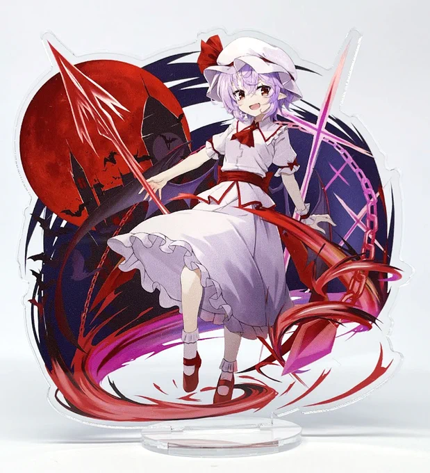 【例大祭告知⑤】 レミリアのアクリルスタンドフィギュアを作りました!サイズは全高100mmとなっております。こちらも当日スペースに飾ってあるので是非チェックして見てください!