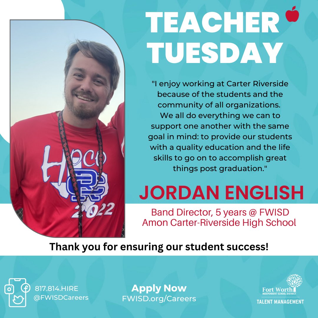 Thank you Mr. English for your FIVE YEARS of dedicated service to the students of @CRiversideHS! Go Eagles! #TeacherTuesday