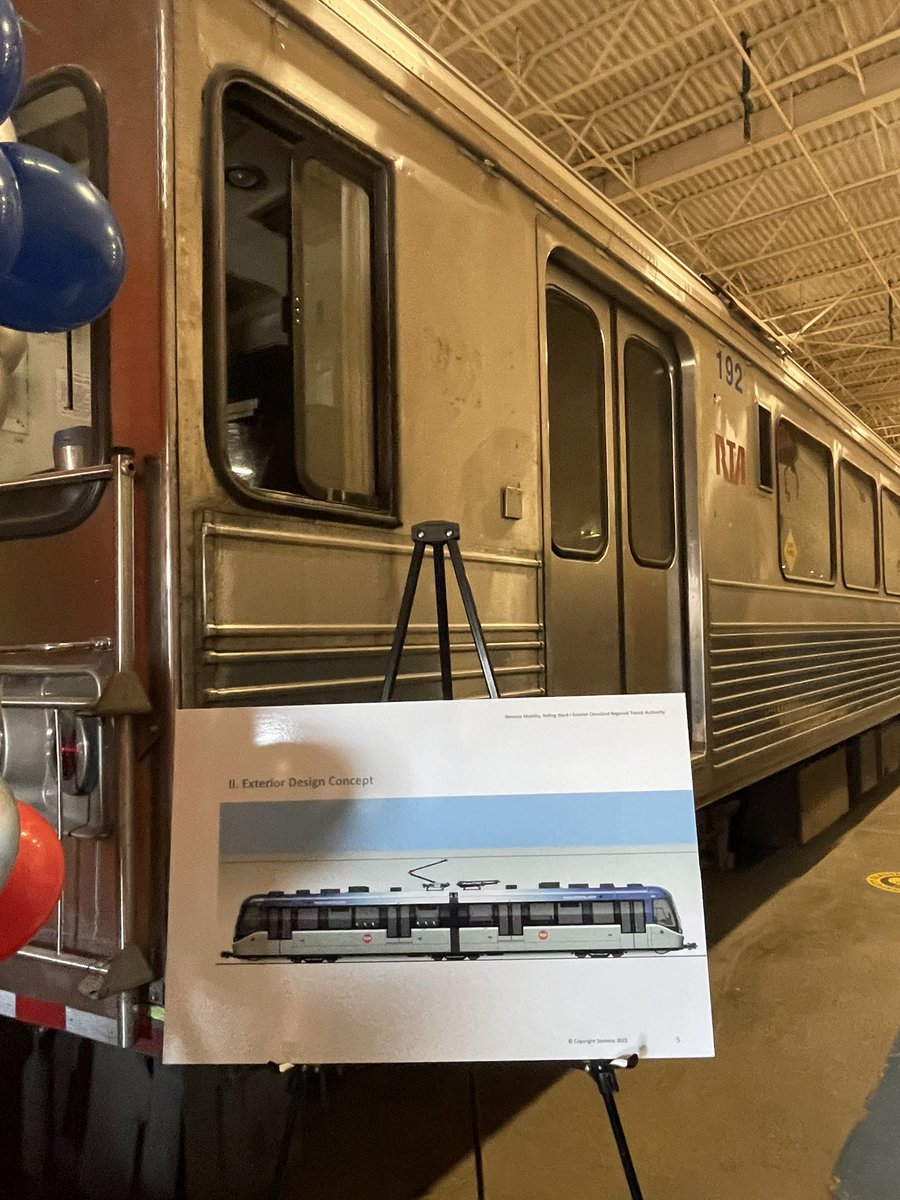 chrisronayne's tweet photo. Exterior Design Concept for new @GCRTA 🚊 cars Thanks you @FTA_DOT for $130M to help make this a reality! https://t.co/8fd9QWzZOa