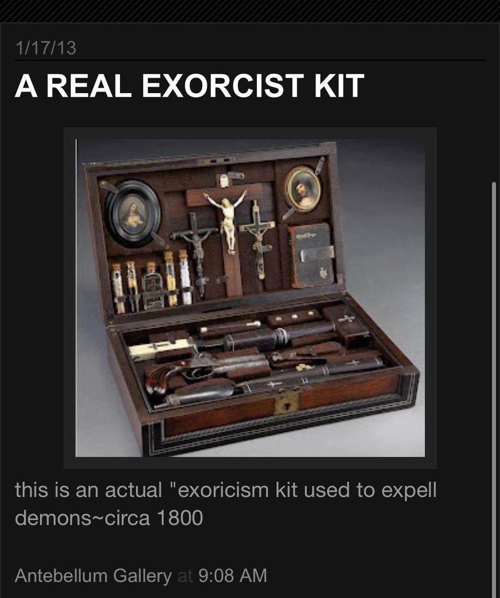 Qmum on Twitter "Supernatural entities, demon possession. These exorcism kits were actually used."