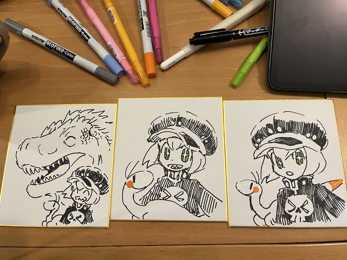 #MAJI展  ミニ色紙追加 会場で色塗ったり新しい色紙も追加で描いていきます✍️😇✨✨