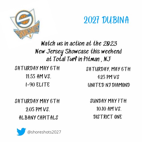 NJ Shoreshots Girls 2027 (@shoreshots2027) on Twitter photo All set to play this weekend. Can't wait to get after it. We got next <a href="/ShoreshotsGirls/">Shoreshots Girls - Select 40</a> <a href="/traceysabino13/">Tracey Sabino</a> <a href="/bobdubina/">Bob Dubina</a> <a href="/TinyGreenNBS/">Coach Tiny Green</a> All set to play this weekend. Can't wait to get after it. We got next <a href="/ShoreshotsGirls/">Shoreshots Girls - Select 40</a> <a href="/traceysabino13/">Tracey Sabino</a> <a href="/bobdubina/">Bob Dubina</a> <a href="/TinyGreenNBS/">Coach Tiny Green</a>