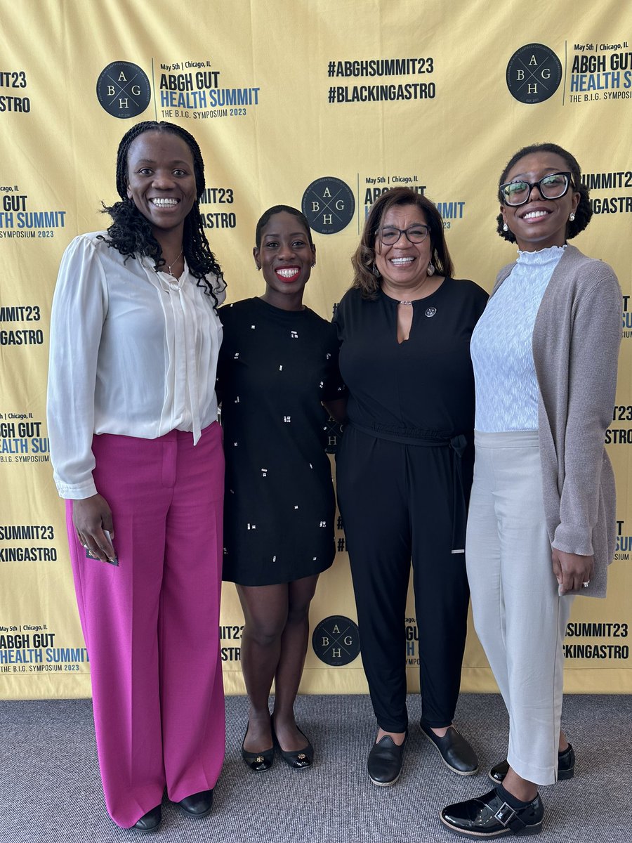 Akwi Asombang MD MPH (@akwiasombangmd) on Twitter photo <a href="/MGH_GI/">MGH Division of Gastroenterology</a> <a href="/blackingastro/">ABGH</a> Gut Health Summit <a href="/DDWMeeting/">Digestive Disease Week</a>
#DDW2023 #ABGHSummit23
(L)➡️ (R)
👩🏾⚕️<a href="/AkwiAsombangMD/">Akwi Asombang MD MPH</a> - interventional GI
👩🏾⚕️<a href="/AdjoaGIMD/">Adjoa Anyane-Yeboa, MD MPH</a> - General GI
👩🏾⚕️Dr Andrea Ewing Reid - Hepatology
👩🏾⚕️<a href="/UcheAnyaMD/">Eugenia Uche-Anya, MD MPH</a> - GI fellow
#womeninmedicine
#womeninendoscopy #BlackGirlMagic
#GITwitter <a href="/MGH_GI/">MGH Division of Gastroenterology</a> <a href="/blackingastro/">ABGH</a> Gut Health Summit <a href="/DDWMeeting/">Digestive Disease Week</a>
#DDW2023 #ABGHSummit23
(L)➡️ (R)
👩🏾⚕️<a href="/AkwiAsombangMD/">Akwi Asombang MD MPH</a> - interventional GI
👩🏾⚕️<a href="/AdjoaGIMD/">Adjoa Anyane-Yeboa, MD MPH</a> - General GI
👩🏾⚕️Dr Andrea Ewing Reid - Hepatology
👩🏾⚕️<a href="/UcheAnyaMD/">Eugenia Uche-Anya, MD MPH</a> - GI fellow
#womeninmedicine
#womeninendoscopy #BlackGirlMagic
#GITwitter