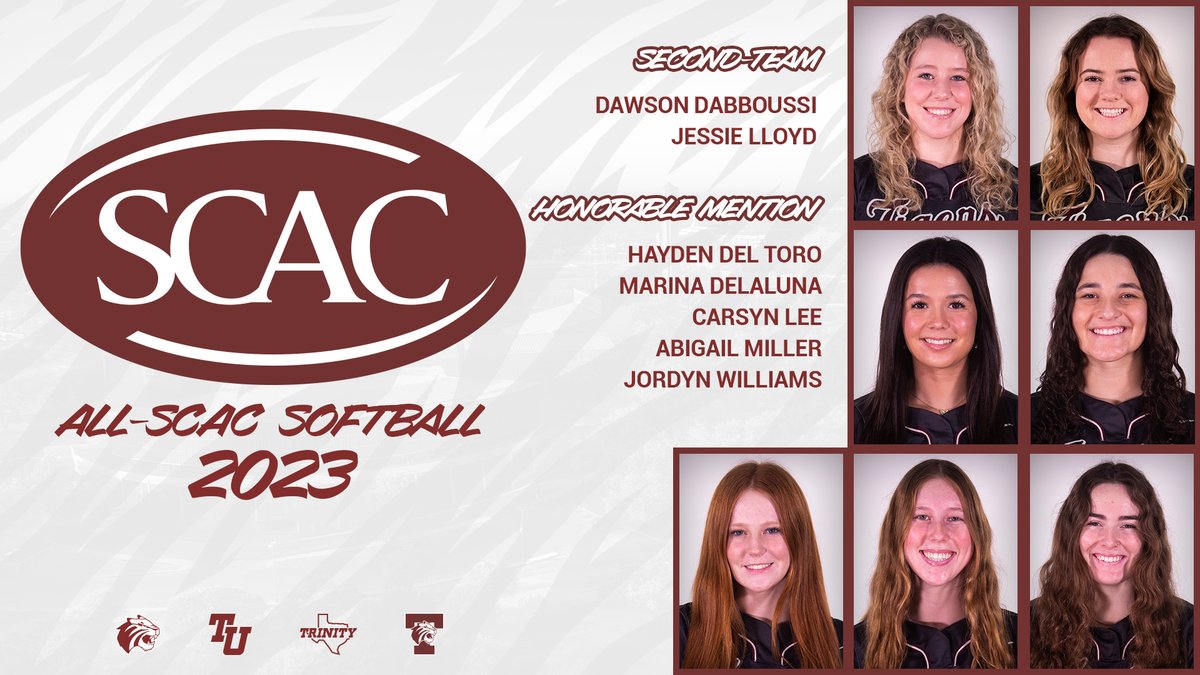 Congratulations to <a href="/TUSBTigers/">Trinity Softball</a> for having seven players named to All-SCAC Teams today at the <a href="/SCAC_Sports/">SCAC</a> Championships! #TigerPride

📖: bit.ly/42r8t2Q