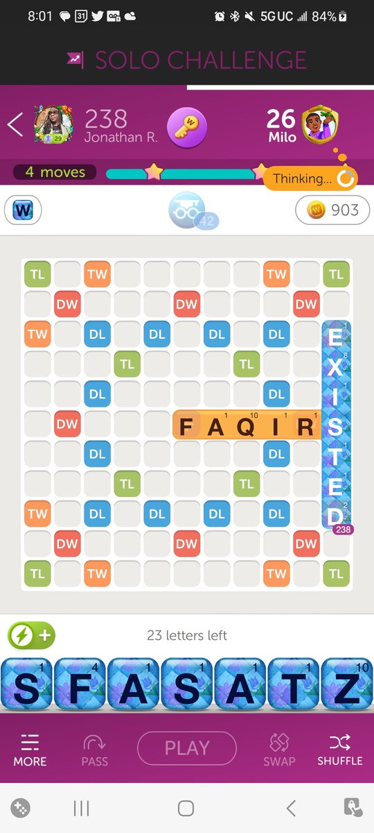 MusicOfStylo's tweet photo. My best single word score in play against the computer... 🤓🤓🤓 https://t.co/TYdhSNOjkC
