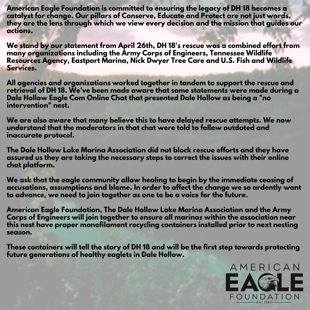 American Eagle Foundation on Twitter "Statement from American Eagle
