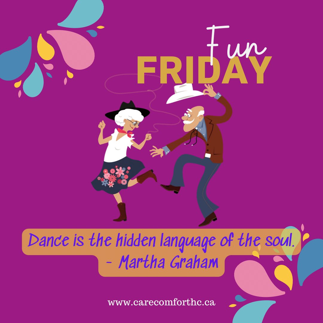 CareComforthc's tweet image. Dancing is argued to be one of the most enjoyable ways of moving around and keeping fit. 
Dancing regularly will help the elderly maintain their strength, improve their posture and muscle strength, increase their balance and co-ordination and will help relieve any stress