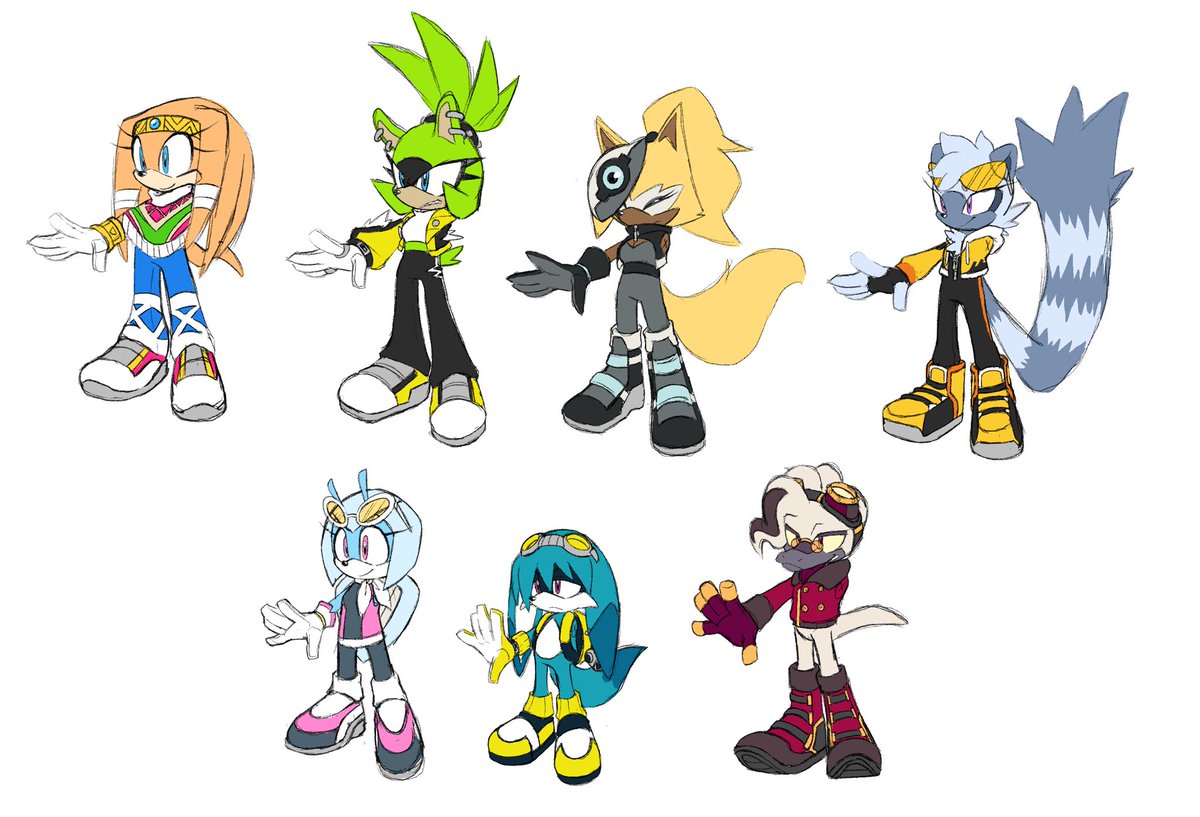 All my Riders designs from the past few days.#SonicTheHedgehog #sonicriders