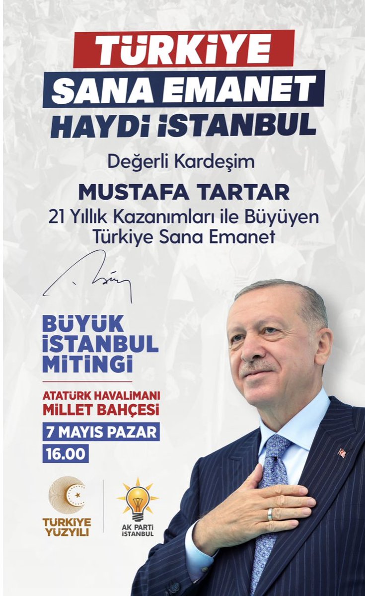 Maalesef İstanbul’da olamayacağız ama yüreğimiz, gönlümüz orada olacak.
#Türkiyesanaemanet turkiyesanaemanet.com