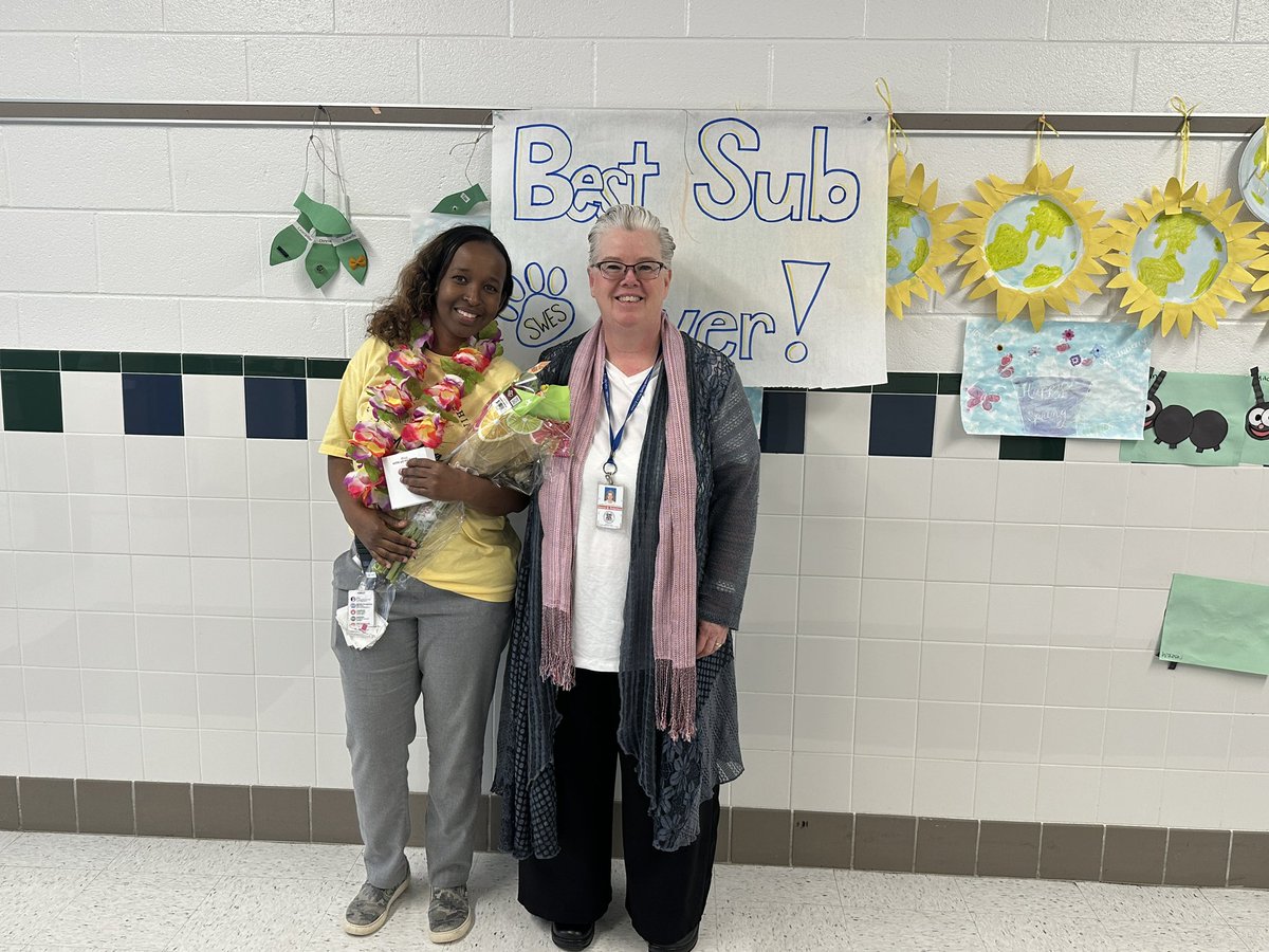 Congratulations to Mrs. Aiden for being selected as one of two LCPS elementary school subs of the year! We appreciate all that you do for our students each day 👏🏼  <a href="/SteuartWellerES/">Weller_Principal</a> <a href="/BethKarstaedt/">Beth Karstaedt</a>