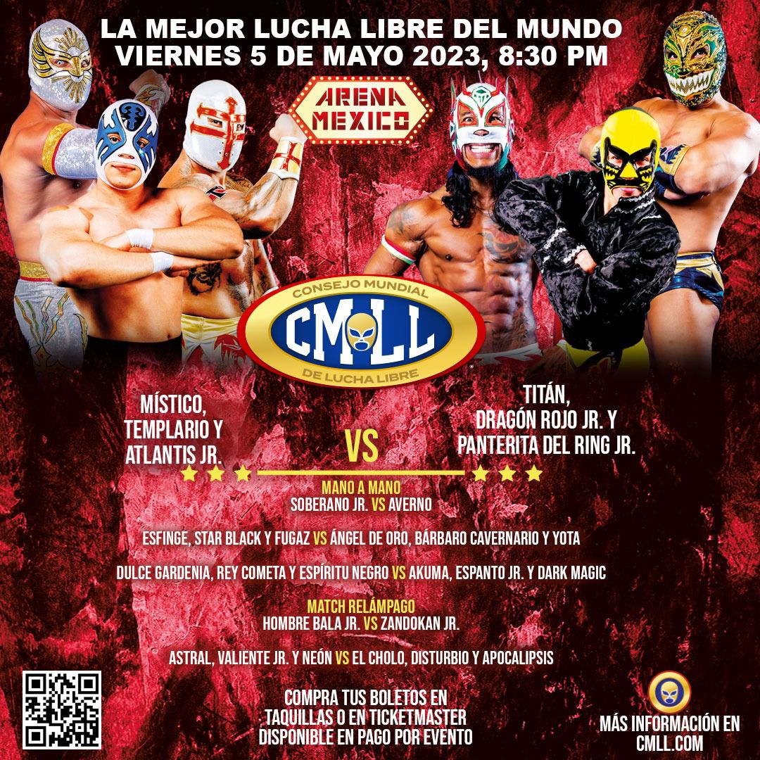 mediotiempo's tweet photo. #MTRegalos | @CMLL_OFICIAL y MT te regalan 5 pases dobles para la función de este viernes 5 de mayo. 

Solo menciona ¿quién se coronó como Campeón Universal 2023? https://t.co/NGUfmf04av