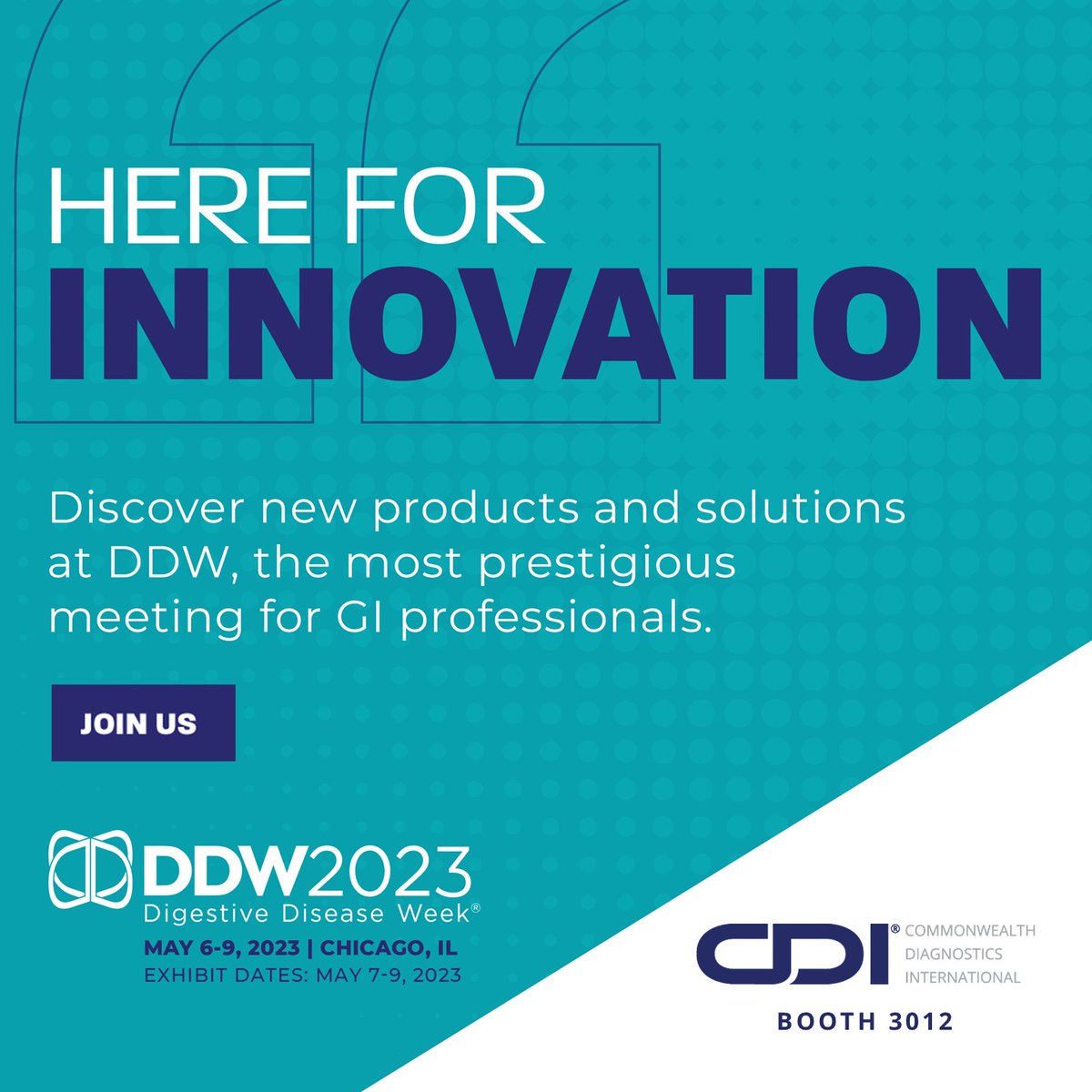 CommonwealthDX's tweet image. See you in Chicago for #DDW2023!

@CommonwealthDX &amp;amp; @MyGiHealth are excited to be Official Industry Supporters of @DDWMeeting!

Visit Booth 3012 to learn about our diagnostic and technology solutions for #functionalGI disorders.

#HereforDDW #GIcommunity #GItwitter