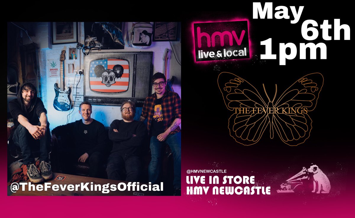 hmvNewcastle's tweet photo. Free. Live music. For free. That all the family can enjoy. For. Free. 

Right here in your favourite music store!

See @JarpsyBand + @TheFeverKings tomorrow #hmvLiveAndLocal 

@hmvtweets @EldonSqNCL @BBCIntroNE @NewcastleNE1 @gigsintoon @GIGCOapp @NCLGigGuide https://t.co/U6SsHZfvip