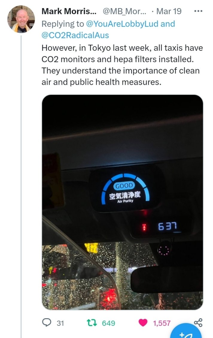 VickiMahony's tweet photo. 💔 Taxi drivers are particularly vulnerable to #covid19 #RepeatInfections while at work, which is why they should be provided with #HEPAfilters as protection.

Look at these #HEPA filters in taxis in Tokyo.. 

Link :
https://t.co/1tgam2Th5f https://t.co/nwj6A5sxPk