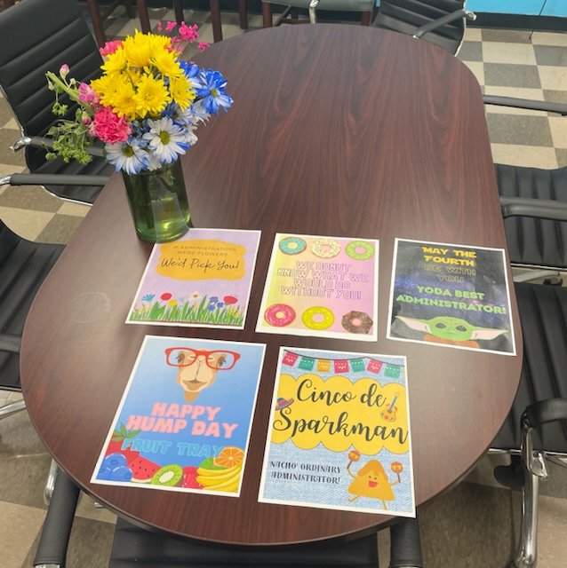 THScience's tweet photo. The science department sure had a fun week celebrating Mrs. Sparkman! @tupeloschools @TupeloHigh https://t.co/HiXGbrPjRr