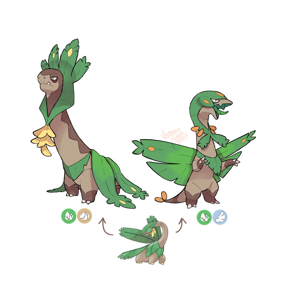 「seeing Tropius' terrible stats makes me 」|VitreousGlassyのイラスト