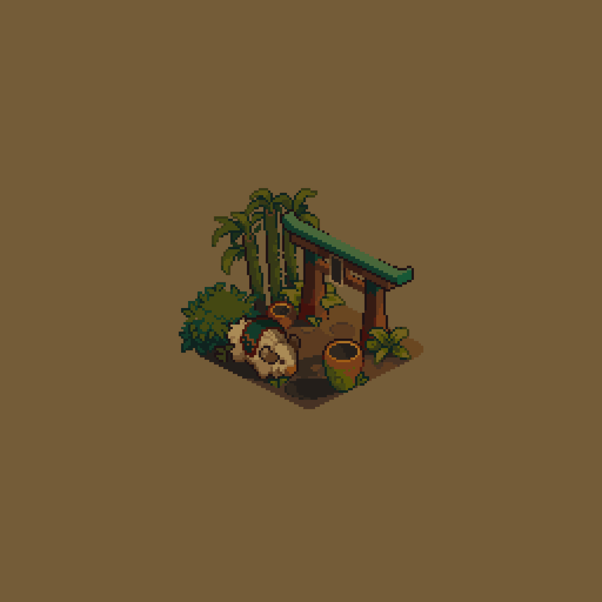 🌿| 𝑇ℎ𝑒 𝑤ℎ𝑖𝑡𝑒 𝑞𝑢𝑖𝑒𝑡 𝑌𝑎𝑘 |
For today I tried to create a little piece with a new palette I made by using the colors usually I like to see together trying to get a 'cozy' feel, hope you can appreciate it!
#pixelart #isometricart #cozy #pixel_dailies