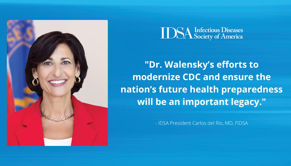 Clinicians and researchers who focus on combatting infectious diseases are grateful for the leadership and contributions of Dr. Rochelle Walensky (@RWalensky) during her tenure leading the @CDCgov. She took on the challenge of leading the nation’s public health agency at a…
