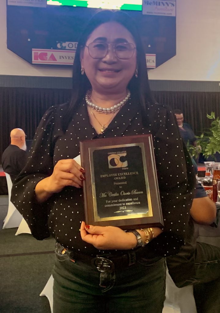 bacon_cecilia's tweet photo. I am honored and grateful to have received the Employee Excellence Award 2023 @OdessaCollege . Thank you to my fellow Math Wizards for their nomination, support and encouragement. This award inspires me to continue striving for excellence in my work. 
#TweetOC 
#MathProfessor https://t.co/wDAIQDFpDx