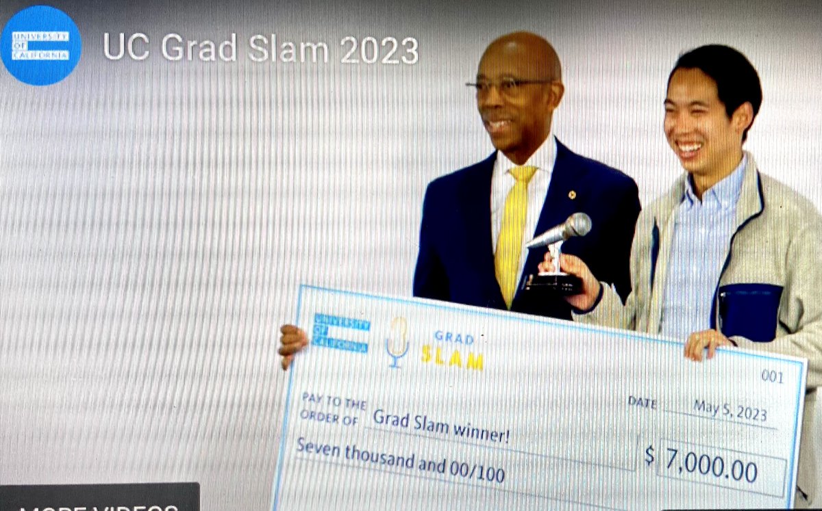 UCLAlifesci's tweet photo. Brandon Tsai – UCLA Life Sciences alum (https://t.co/LC6aR4vALp. Microbiology, Immunology &amp; Molecular Genetics), now MD-Ph.D. student in the UCLA-Caltech MSTP– WON UC Grad Slam! Congratulations Brandon!
#UCgradslam2023 #UCgradslam https://t.co/MRN62wvvd8