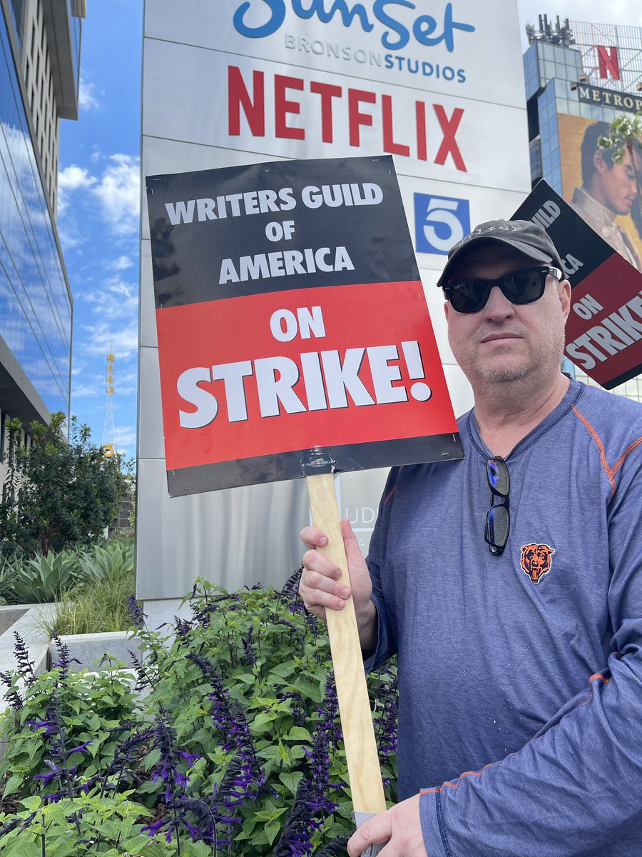 I’d rather be writing Season 2 of #TheNightAgent for <a href="/netflix/">Netflix</a> rather than  picketing them, but all writers need a fair deal before we can resume our work.  We create the TV shows and movies that drive billions in profits. Writers deserve their fair share. #UnionStrong
