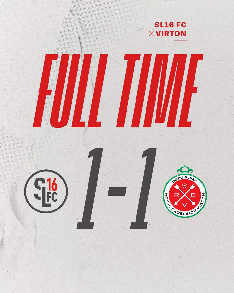 𝙁𝙪𝙡𝙡 𝙏𝙞𝙢𝙚 • SL16 FC 🆚 RE Virton : 1-1 ⚽️

🙌 C’est fait, nos U23 sont officiellement maintenus en Challenger Pro League ! ✅

#SL16VIR #COYR 🔴⚪️