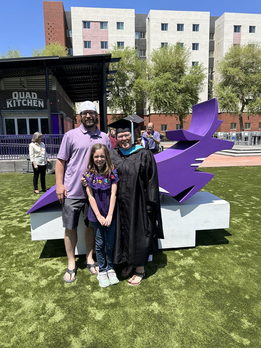 homeworkinLF's tweet photo. I did it! 👩‍🎓💜🦌 Without these two, this wouldn’t have been possible. They are my everything! Huge shoutout to everyone who supported me through this process! #GCU2023 #gcugrad https://t.co/rKShsBWdIJ