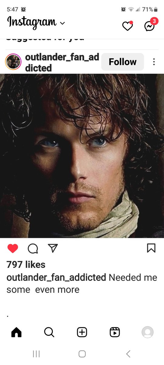 I will never delete this picture from my phone. This one and about 25 others!! Sam Heughan's photos are an art form!!!!