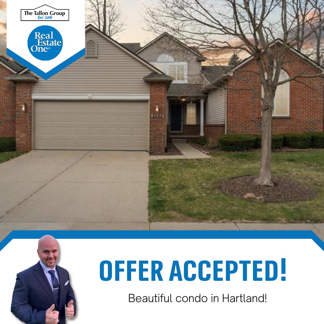 Dennis_Tallon_2's tweet photo. 🥳 I am so happy for my client/friend 🤗👍🏼 

This is a great condo!!!! 💯

Contact me if you are ready to get your offer accepted! 👍🏼

#thetallongrouprealestate #realestateone #realestate #realtor #imyouragent #homebuyers #homesellers #sold #milfordmichigan #hartland https://t.co/saWU1IzuEx