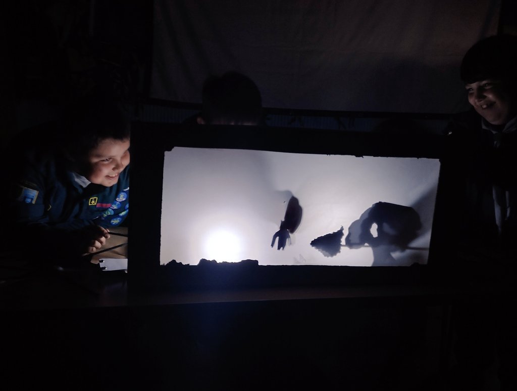 The scouts created some spooky stories using shadow puppetry! #SkillsForLife #SE4 @Scouts <a href="/LewishamScouts/">Lewisham Scouts</a> @SouthLondonScouts #GoodforYou #Brockley