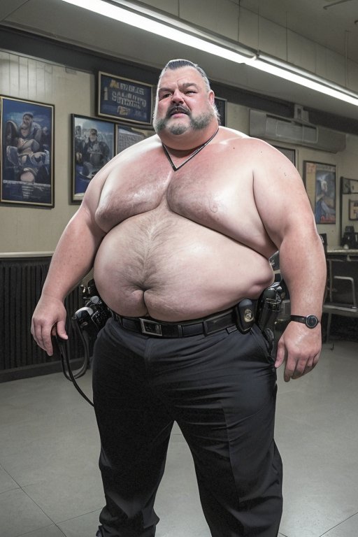 BigBullAI's tweet photo. Officer Ken Baker at the station in between changing shirts... I don't mind him running around like that all the time.
215
#bigandstrongAI #AIfantasy #strongbull #musclebull #musclechub #musclebear #chubbydad #muscledad #NSFW #gaybear #beargay #gaychub #chubbygay #bara #alphabull https://t.co/AGLTwAOPga