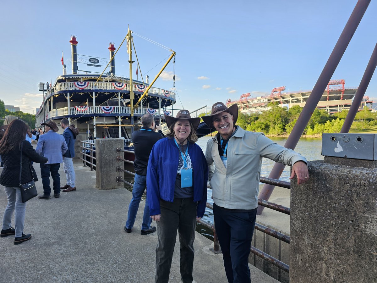 lifeengineerco's tweet image. Isn&apos;t this fun? We had a great time aboard the General Jackson Showboat on the Cumberland River. Rusty Lindquist, CEO and Sara Hurd, COO, getting ready to board! #Nashville #WFSVision23 #lifeengineering @General_Jackson