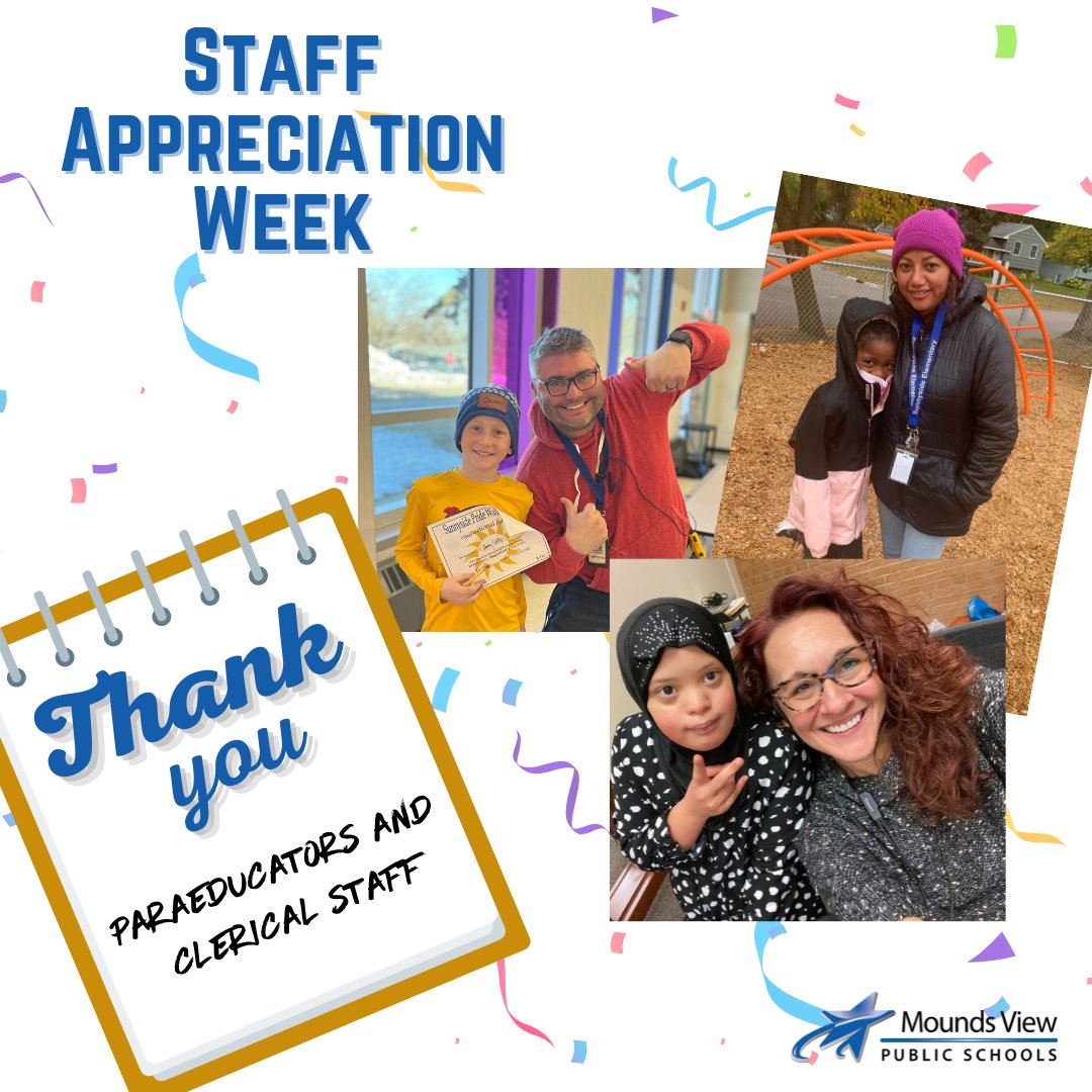 This week, we will be recognizing employee groups for Staff Appreciation Week. Today we are recognizing our paraeducators &amp; clerical staff, who are truly the grease in the wheels of our schools. The work they do is truly immeasurable. Thank you!